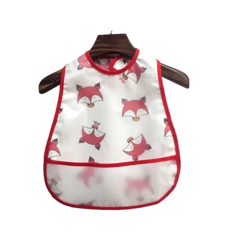 Bibs Burp Cloths 2024 New Cartoon Pattern EVA Waterproof Pocket Lunch Feeding Bibs Adjustable Baby Bibs Cute Children Baby Apron Kids Burp ClothsL4812