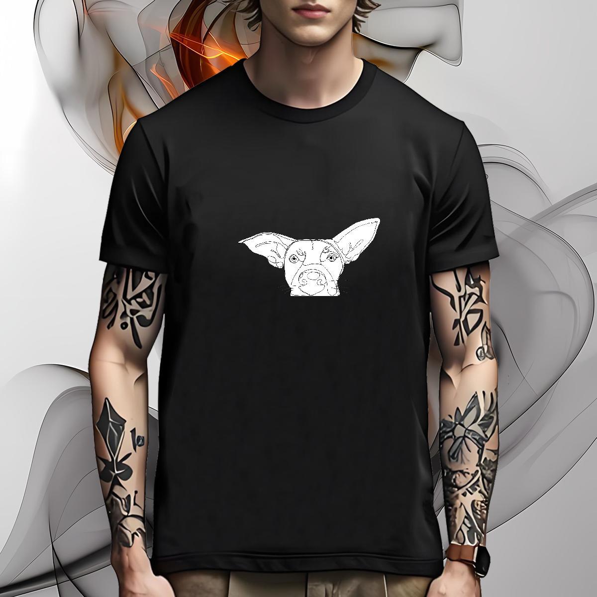 Classic T Shirts Men dog Breathable Spring Summer DIY Printed 230g Pure Cotton Men Tees 2024 Designer Clothings