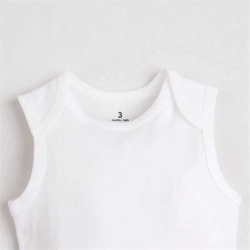 5/10 pieces/large quantity of newborn baby clothing 2023 summer baby boys and girls clothing 100% pure cotton white baby tight fitting clothes and jum
