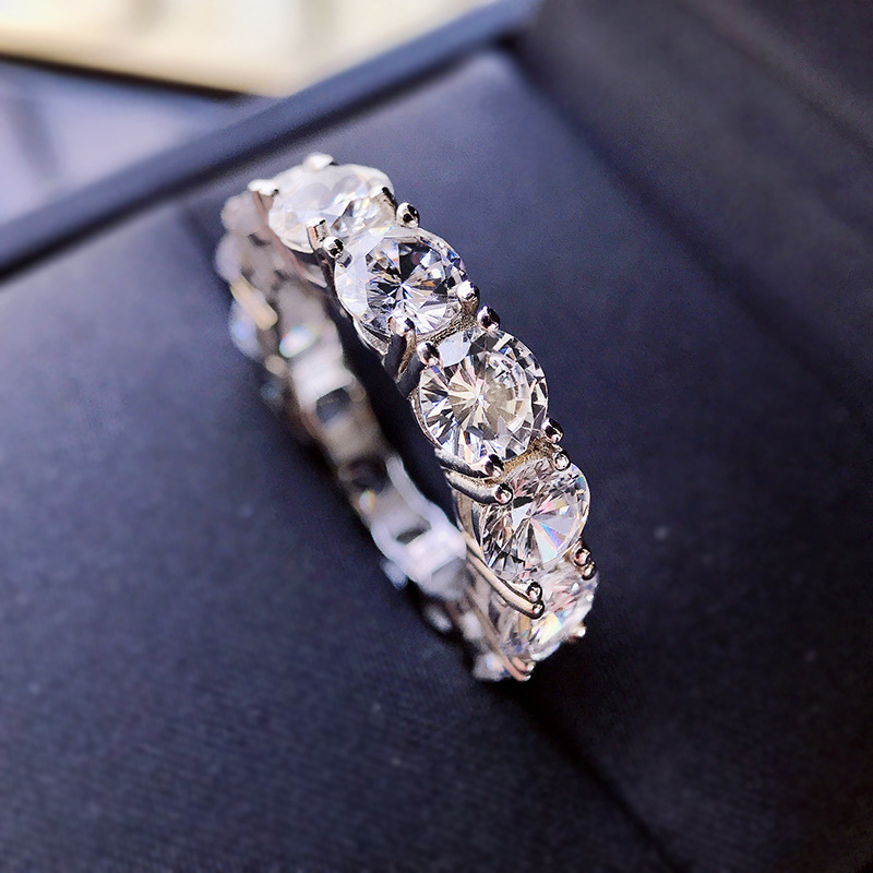 Sparkg Water Drop Pear Cut Moissanite Eternity Ring - Sterg Sier Ladies Wedding Jewellery