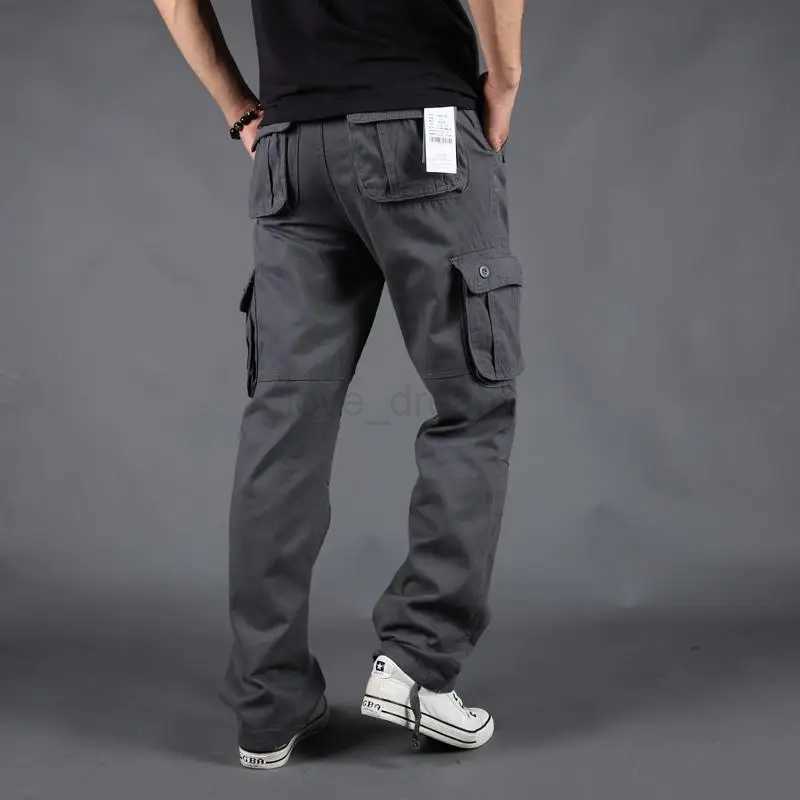 Mens Pants Large Size Multi-pocket Loose Overalls Outdoor Sports Training Jogging Casual Pants Loose And ComfortableXJ240813