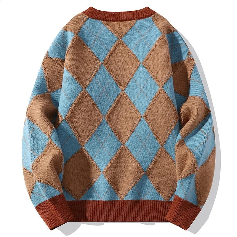 2024 AutumnWinter Fashion Trend Printed Thick Warm Sweater Mens Casual Loose Comfortable High Quality Plus-Size Sweater 240812