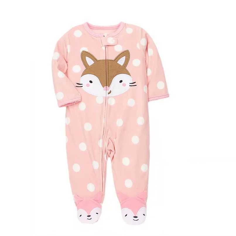 Newborn baby jumpsuit winter spring wool warm animal baby boy girl sleepwear animal full body baby jumpsuit 0-12 months W240812