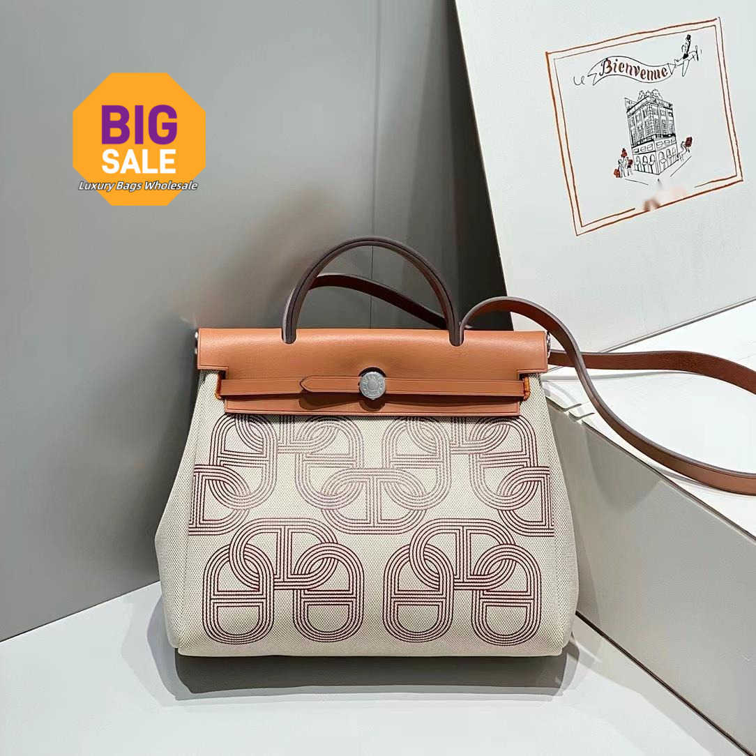 Designer 2024 31Cm Leather Tote Travel Bag Original Leather Inseam Coffee Color Printing 0Gv2