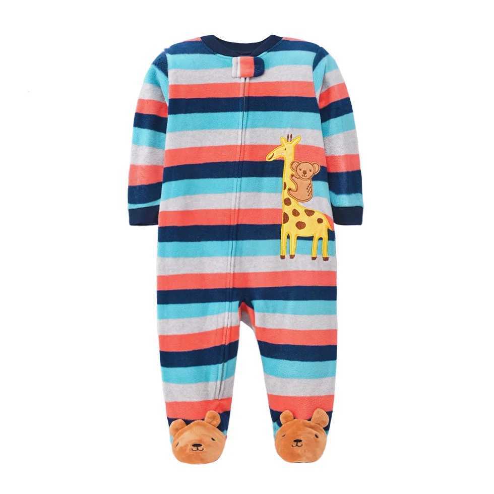 Newborn baby jumpsuit winter spring wool warm animal baby boy girl sleepwear animal full body baby jumpsuit 0-12 months W240812