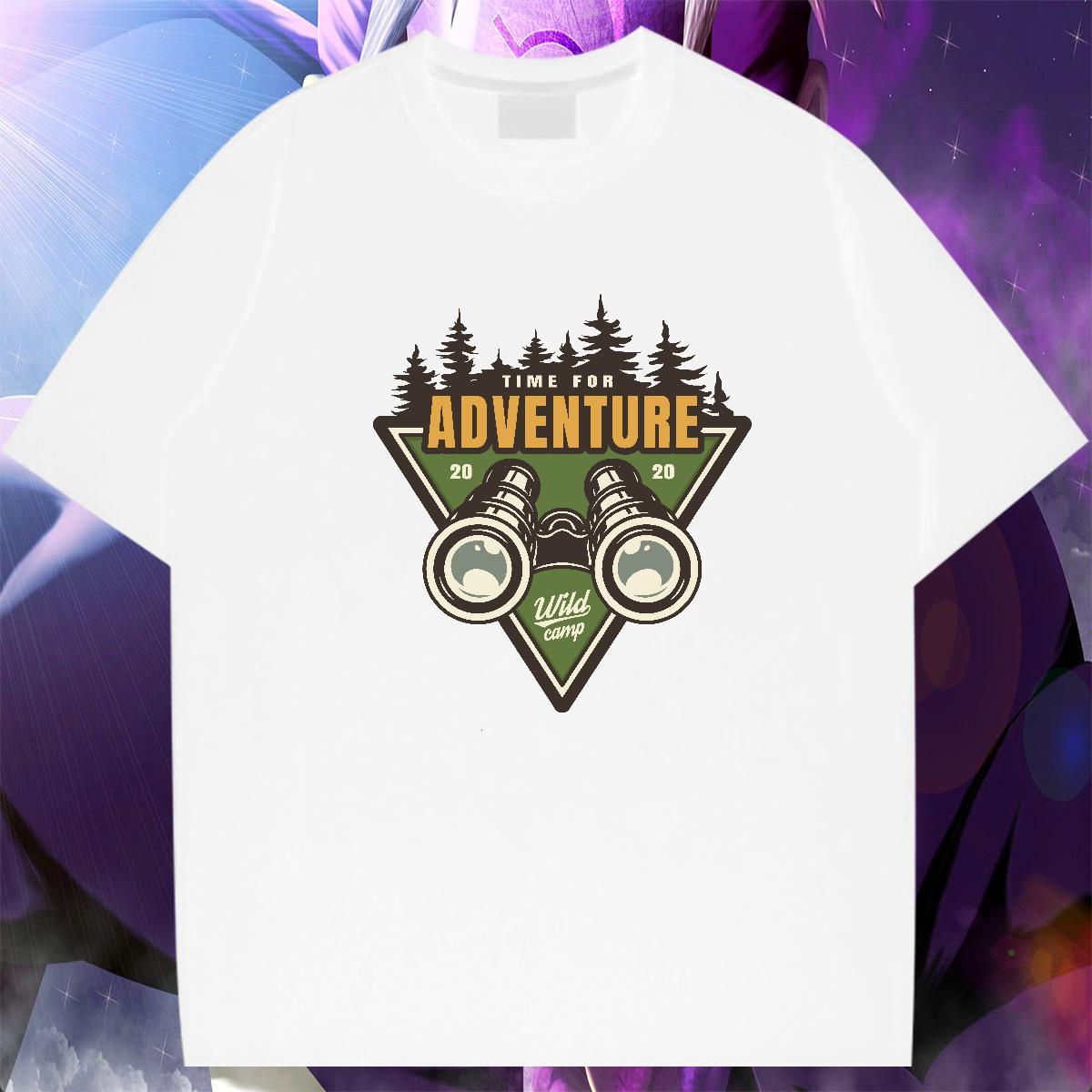 Free Shipping Men Tops Tees Daily Outfit 230g Pure Cotton Anime Crew Neck letter T Shirt For Man Fashion New Tops Shirt