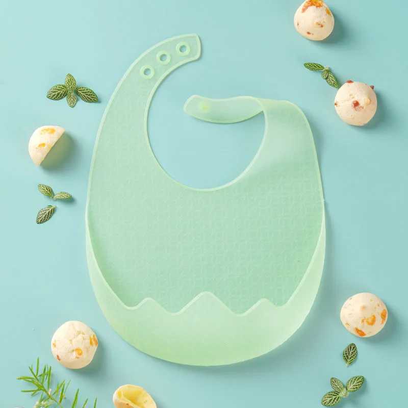 Bibs Burp Cloths Baby Silicone Bib Baby Waterproof Bib Solid Color Adjustable Portable Easy To Clean Children Burp Towel Newborn AccessoriesL4812