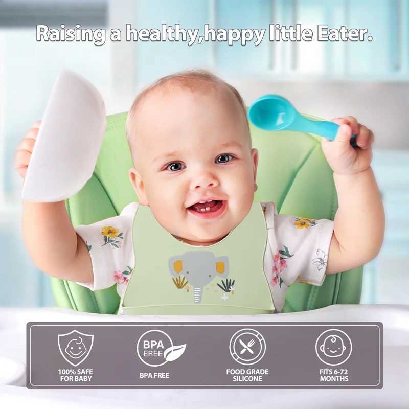Bibs Burp Cloths Waterproof Soft Baby Silicone Scarf Cute Cartoon Print Baby Items Boys and Girls Adjustable Bibs Burp Cloths Newborn AccessoriesL4812