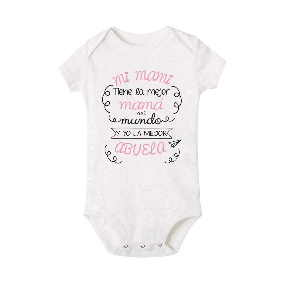 My mother is the best mother in the world. I have the best grandmother baby bodysuits baby short sleeved jumpsuits newborn jumpsuits W240812