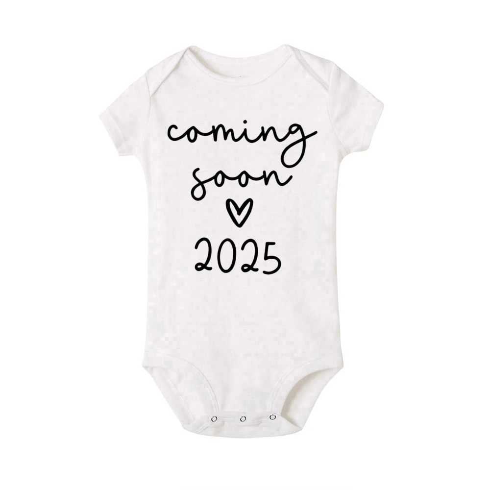 Baby Announcement Coming Soon 2025 Newborn Baby Tight Clothes Summer Boys and Girls jumpsuit Pregnancy Revealed Clothes W240812