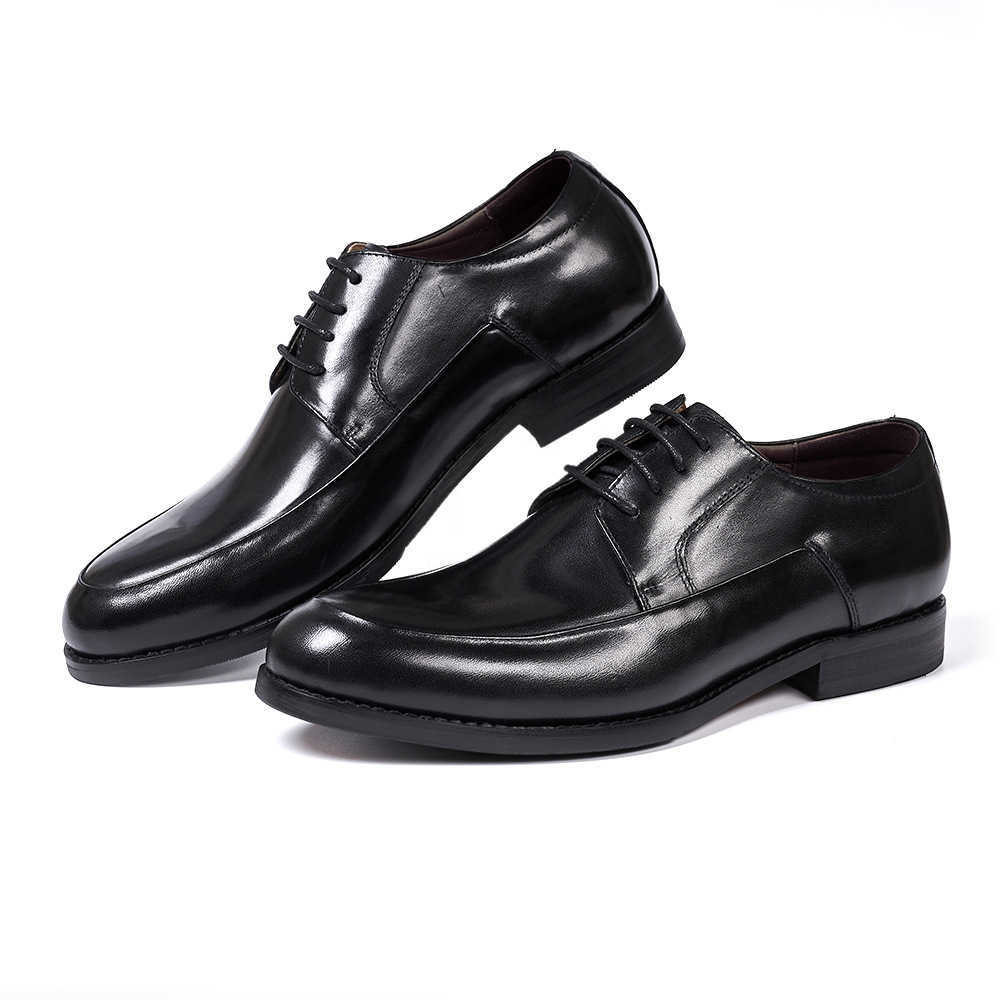 CMM Business Formal Leather Shoes Mens Highend One Piece Cowhide Made Derby Shoes Mens Formal Shoes