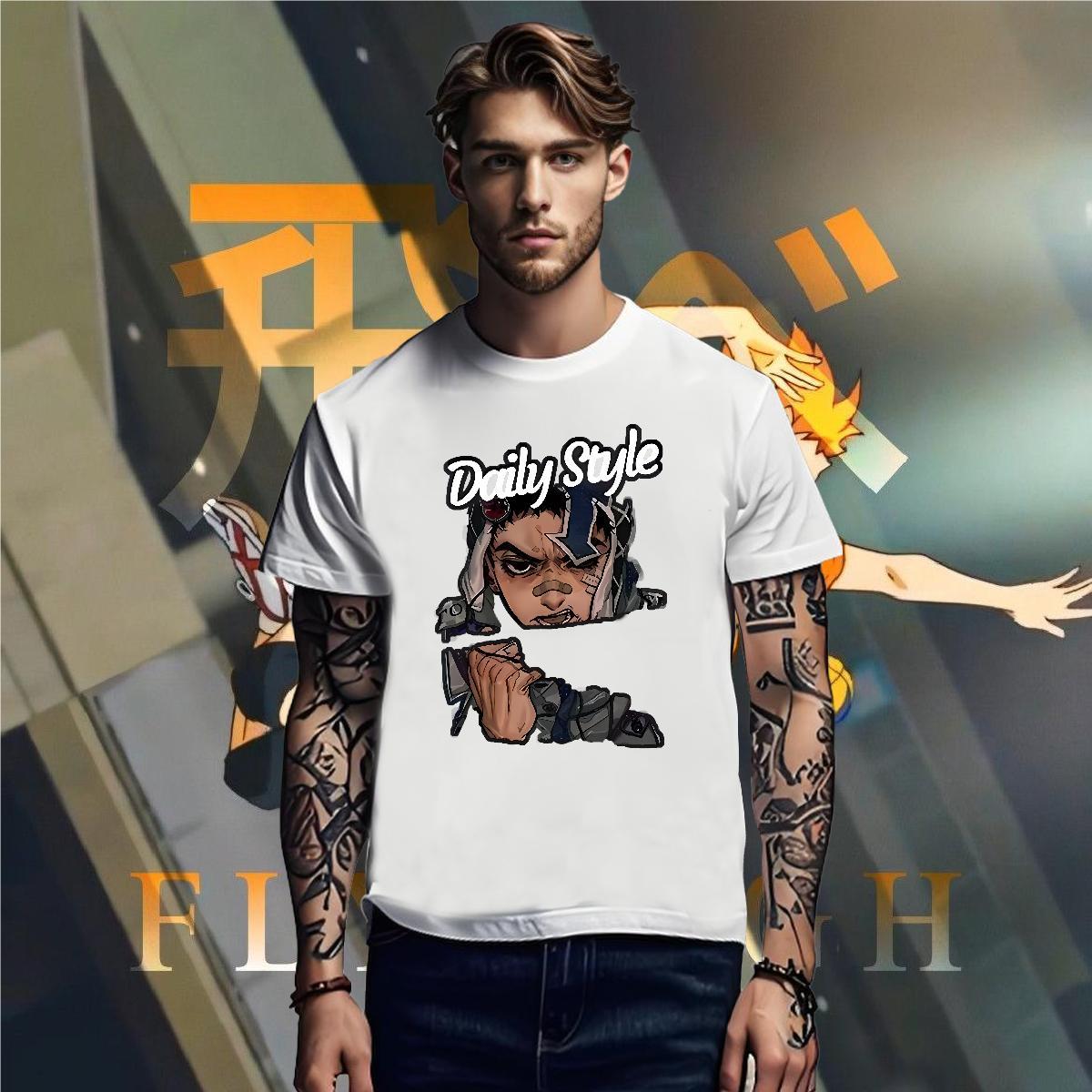 Mens T Shirts 230g Pure Cotton portrait Outdoor Crew Neck Breathable Skull Men Clothes T-Shirt Brand Free Shipping Tops