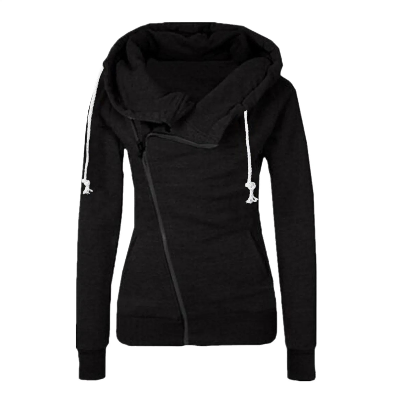 Autumn Winter Hoodie Womens Loose Sleeve Casual Pullover Hoodie Zipper Drawstring Shirt Long Womens Coat Streetwears moletom 240812