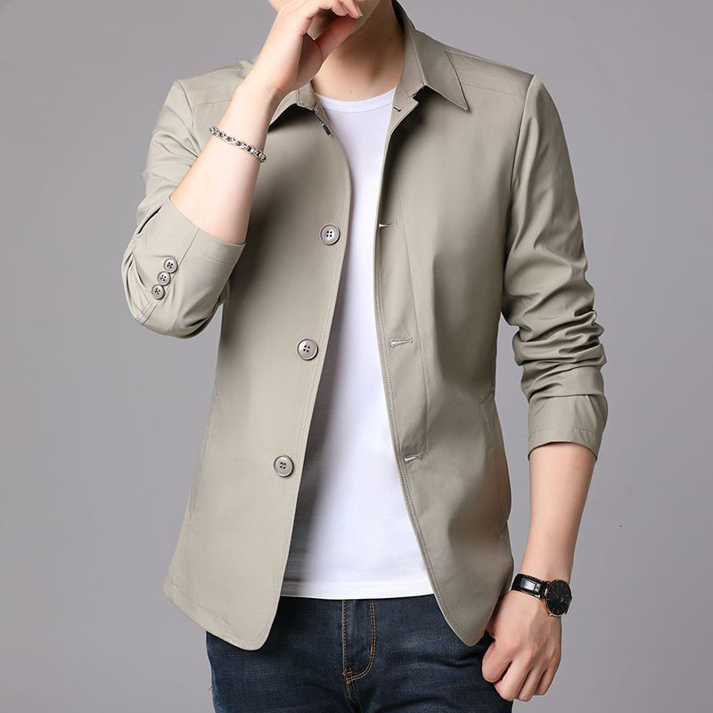 Spring and autumn mens casual fashion solid color jacket Hombre long sleeved ultrathin fully matched button top cardigan 240812
