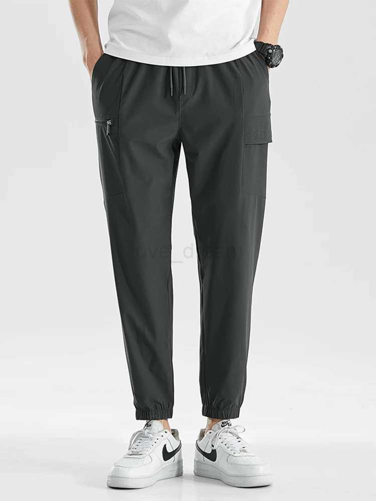 Summer Quick Dry Men Joggers Sweatpants Breathable Stretch Ankle-Length Sport Casual Cargo Pants Male Loose Track TrousersXJ240813