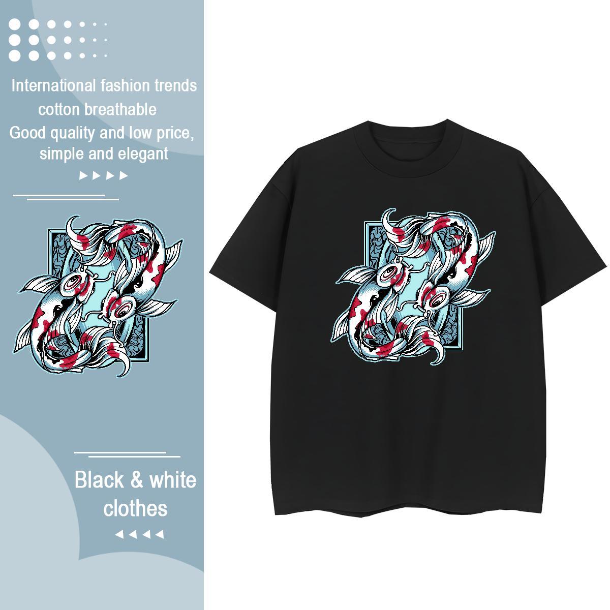 Classic Man T Shirts sick fish O Neck Short Sleeves Street Casual Custom Big Size 230g Cotton Tshirt for Man Woman Customized Tops Shirt