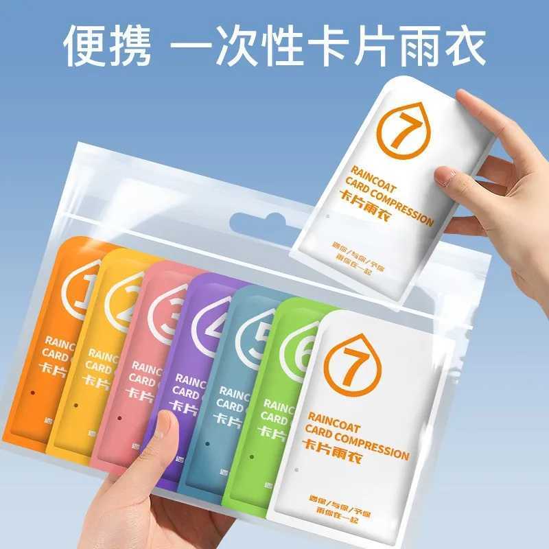 Child and Adult PE Rain card disposable and portable poncho for outdoor tour climbing fishing colorful long raincoat Y240810