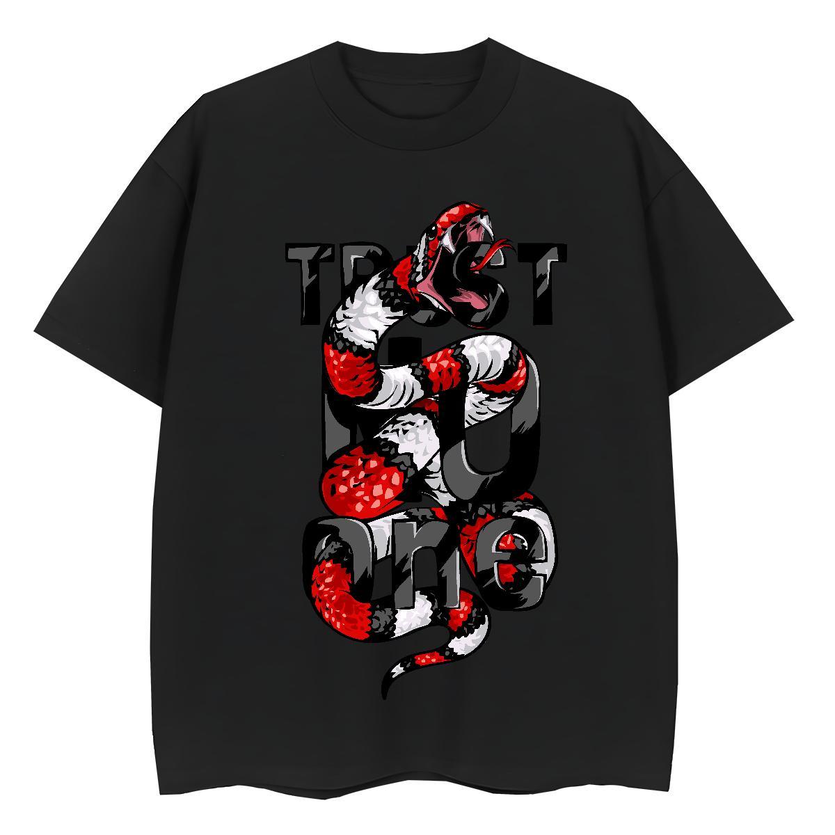 Loose T shirt snake Breathable High Street Hip Hop DIY Logo Oversized 230g 100% Cotton Mens Tshirts Free Shipping Tops Shirt