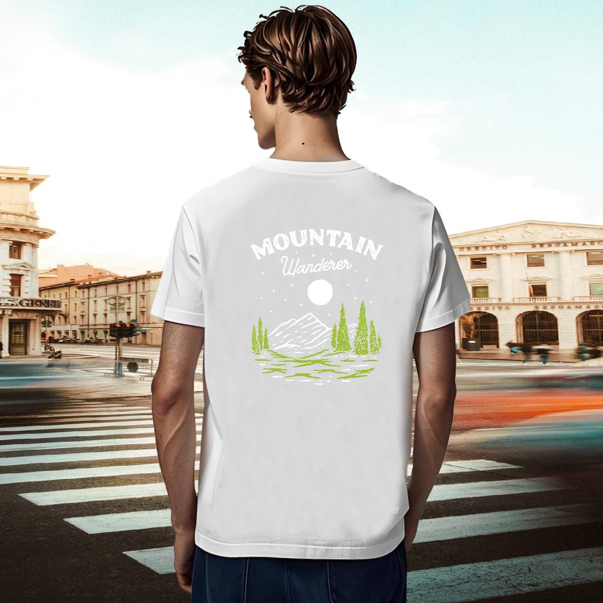 Brand Couples T Shirts Street Wear 230g Cotton DIY Logo Oversized Pure Cotton mountains Man T Shirts 2024 Designer Tees Shirts