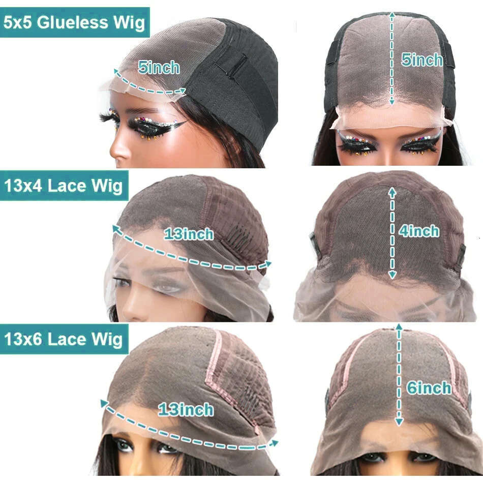 250 Density Straight Short Bob 13X4 Frontal Human Hair Wigs 13X6 HD Transparent Lace Front 5X5 Wig For Women