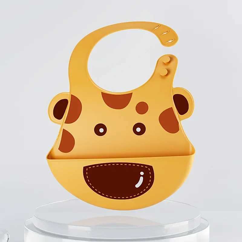 Bibs Burp Cloths Cute Cartoon Print Silicone Bib For Children BPA Free Soft Waterproof Baby Bibs Drooling Saliva Towel Boy Girl Kids Feeding BibL4812