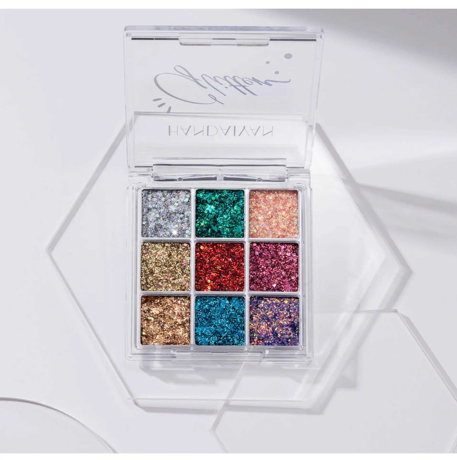 Glitter eye shadow glitter body facial art loose sequins diamond rhinestone makeup tray waterproof party W240812