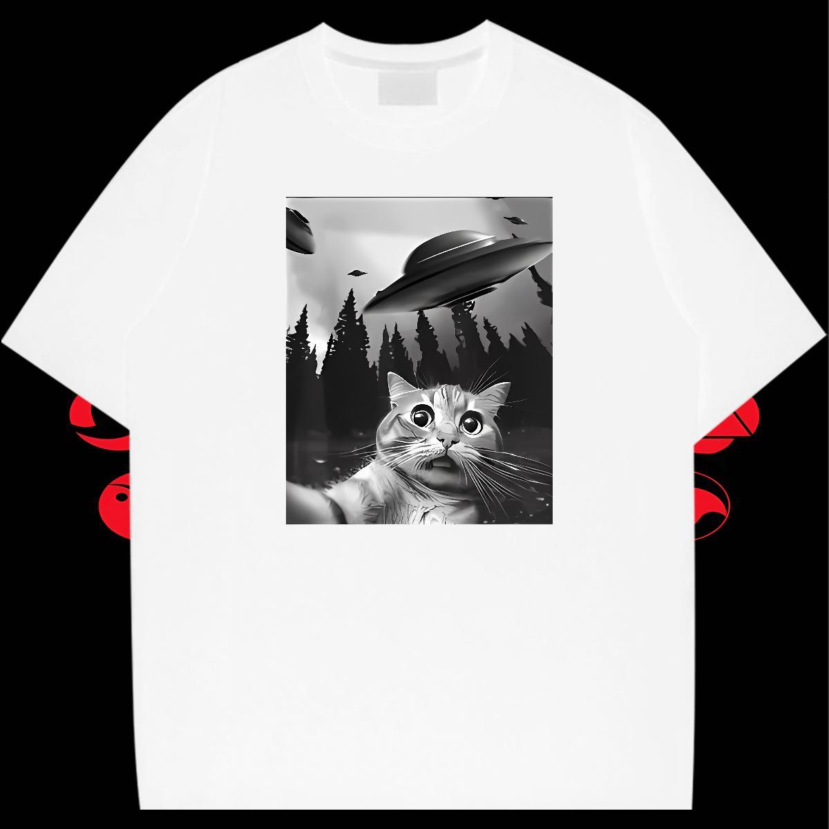 Designer Men Tops Tees Casual Daily Wear 100% Cotton 230g Cartoon Print Crew Neck cat Men T Shirts Wholesale Top Tees