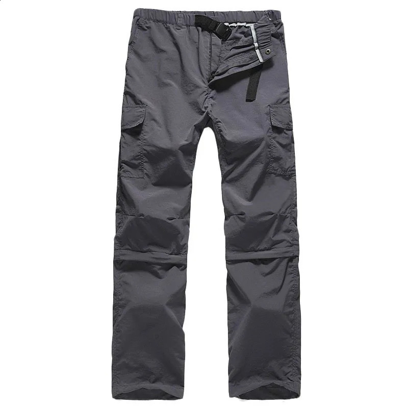 Detachable leg mens cargo pants pocket summer Sproting quick drying waterproof Trouser khaki thin work casual 3XL 240812