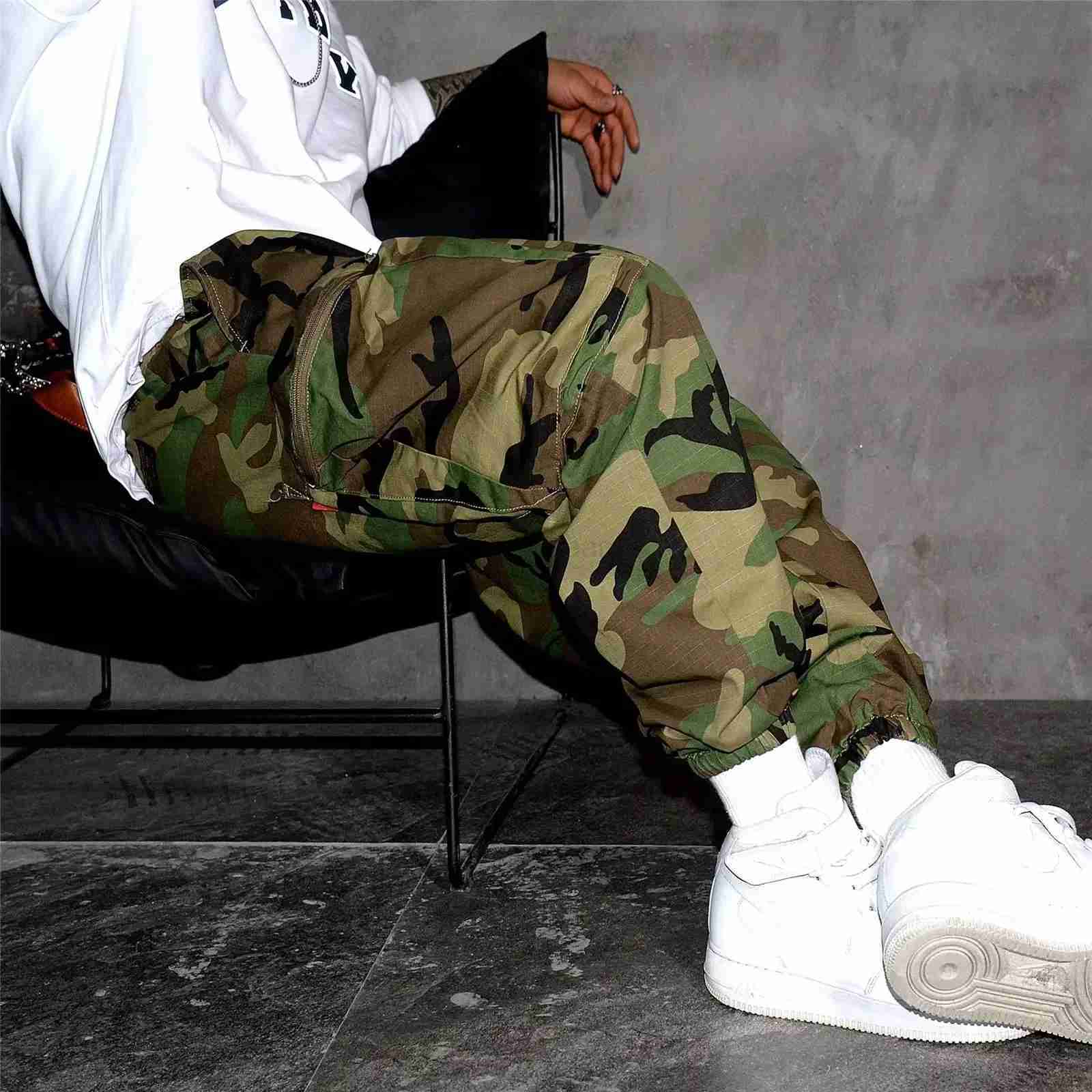 Camouflage Cargo Pants For Men Spring Autumn 2023 New Style Casual Tightened Nine-point Mens Trendy Harem Pants Cross-borderXJ240813