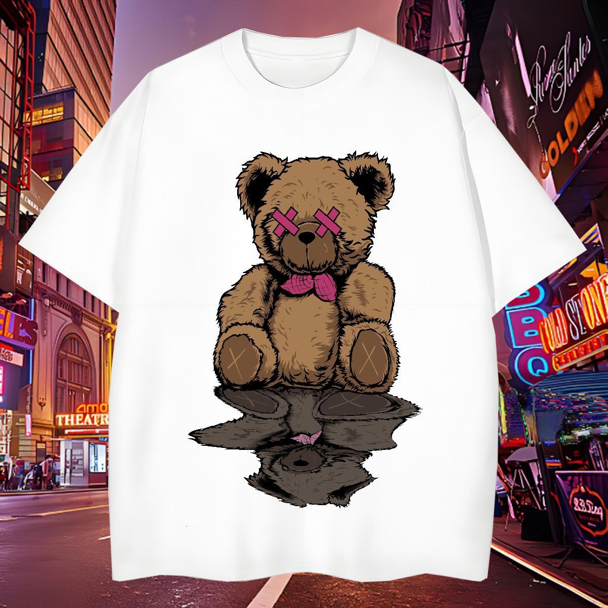 Soft T shirt bear Breathable Crew Neck Daily Wear Customized Print 100% Cotton 230g Men Tshirts Fashion Designer Tees Shirts