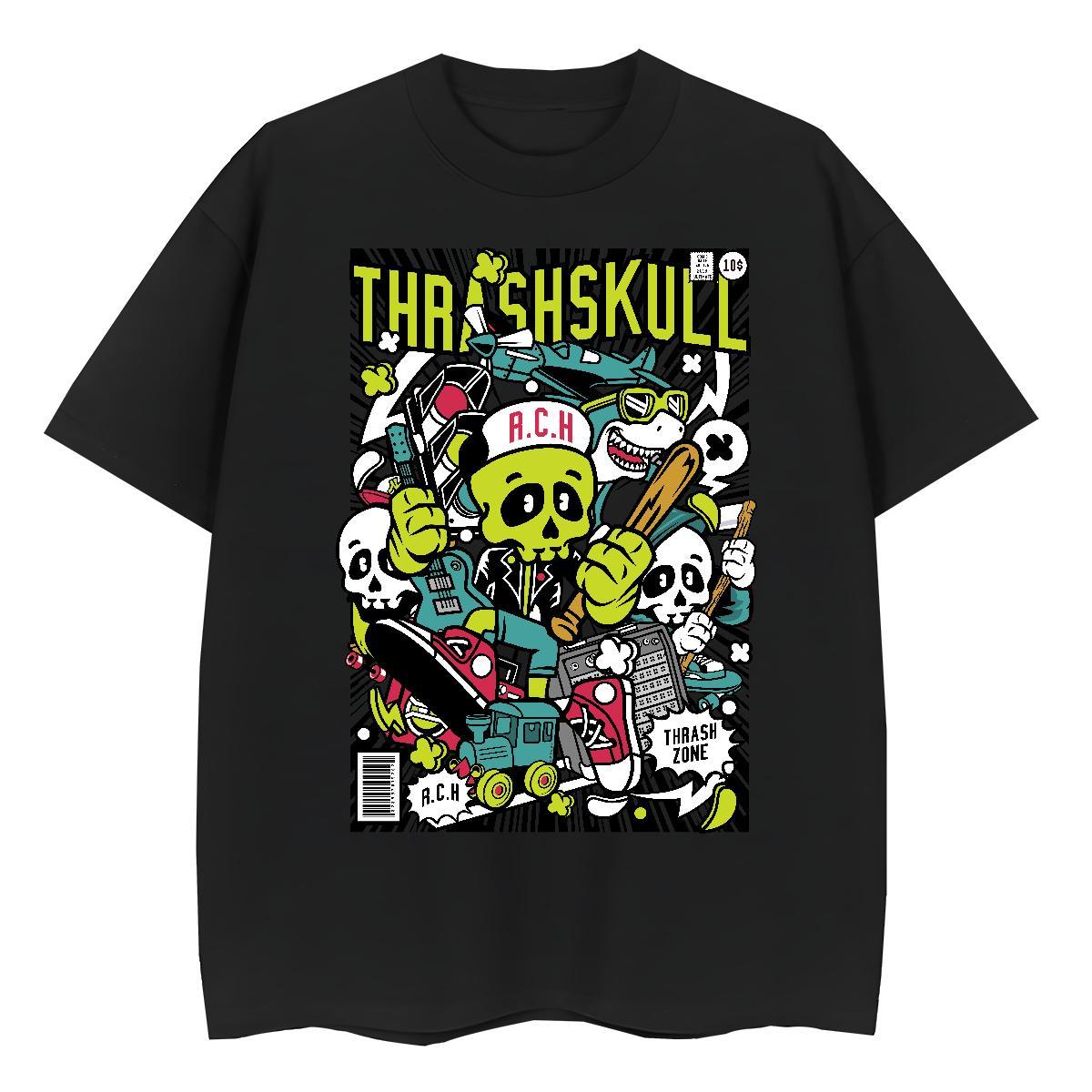 Loose Fit Men Clothes T-Shirt Casual 230g Cotton Custom Cartoon Short Sleeve Soft ET Mens T Shirts Brand Tops Shirt