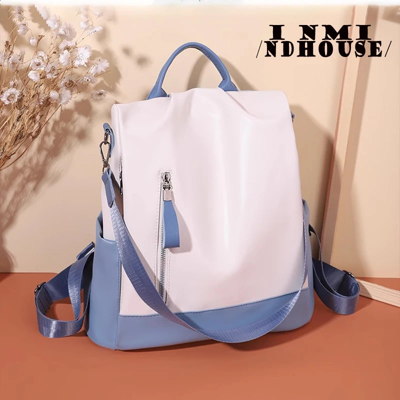 Fashion womens backpack Oxford waterproof school bag teenage girls multifunctional shoulder travel Rucksack 240813
