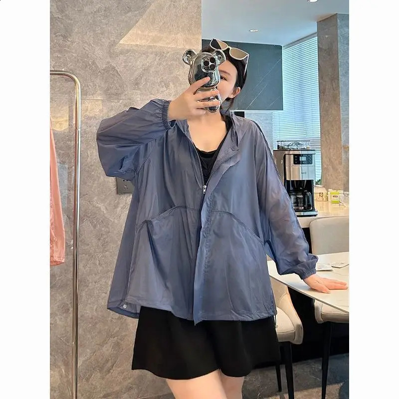 Oversized Summer Simplicity Zipper Solid Color O-neck Long Sleeve Tops Women Clothing All-match Patchwork Cardigan Coat 240812