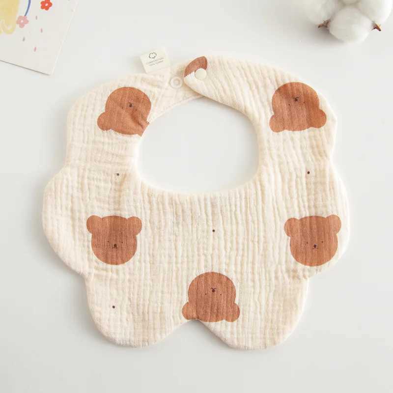 Bibs Burp Cloths Summer New Cotton Gauze Baby Bibs Soft Petal Infants Print Saliva Towel Newborn Toddler Burp Cloth Kid Feeding Bib Korean StyleL4812