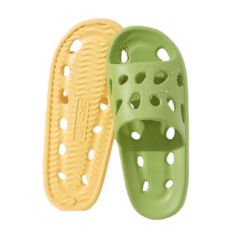 Bathroom slippers women's outdoor wear 2024 new summer non slip thick bottom petal home couple cool slippers