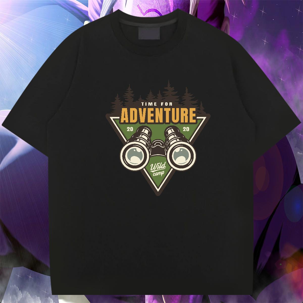 Free Shipping Men Tops Tees Daily Outfit 230g Pure Cotton Anime Crew Neck letter T Shirt For Man Fashion New Tops Shirt
