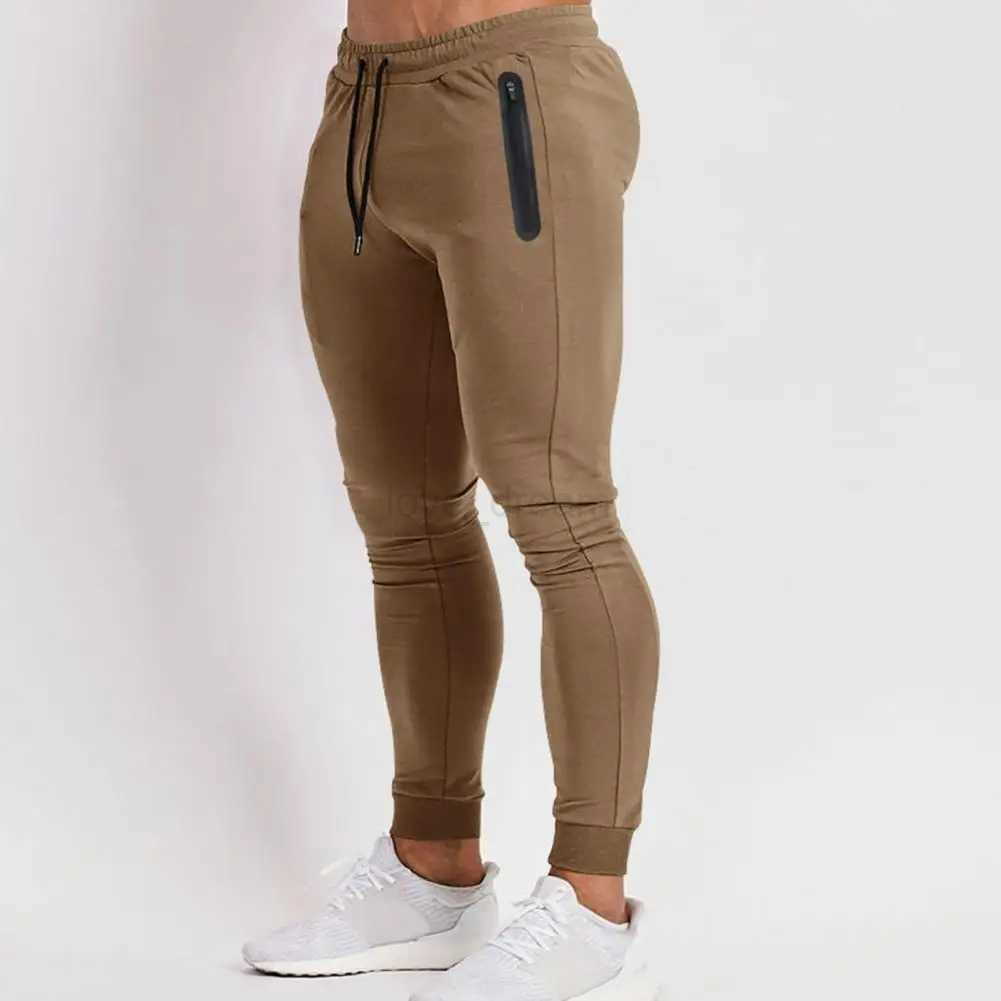 Summer Sweatpants Quick-drying Mens Sport Pants with Side Zipper Pockets Drawstring Elastic Waist for Gym Training Jogging SlimXJ240813