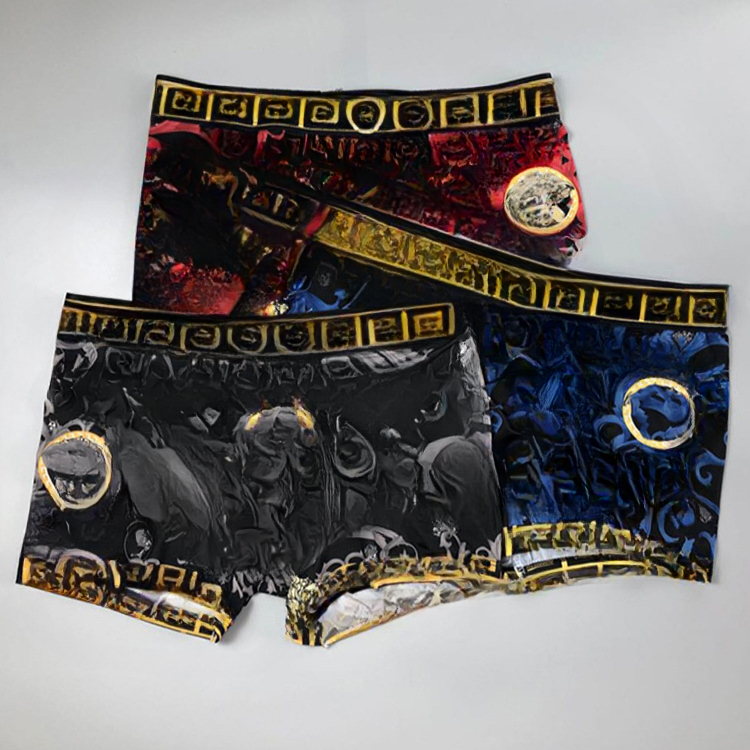 Ice Silk Men's Stylish Boxers Breathable Cotton Boxer Shorts 5 PCS