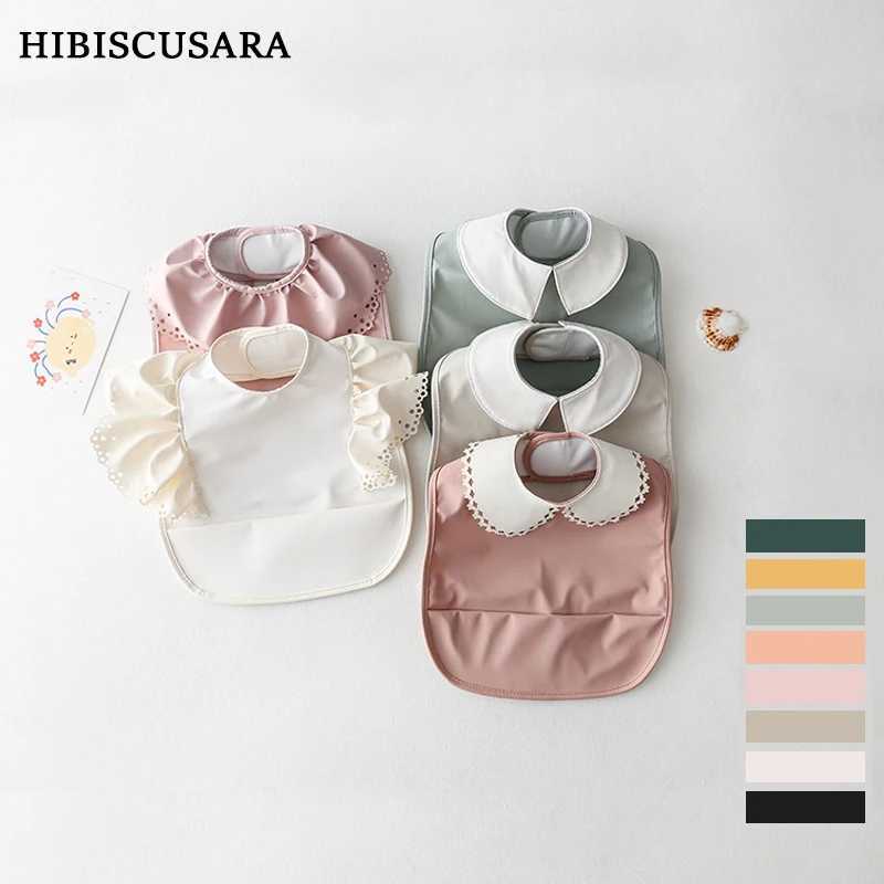 Bibs Burp Cloths Baby Bibs INS Nordic Style Infant Boy Girl Waterproof Soft PU Bib Meal Protection Feeding Burp Cloth With Pocket Easy CleanL4812