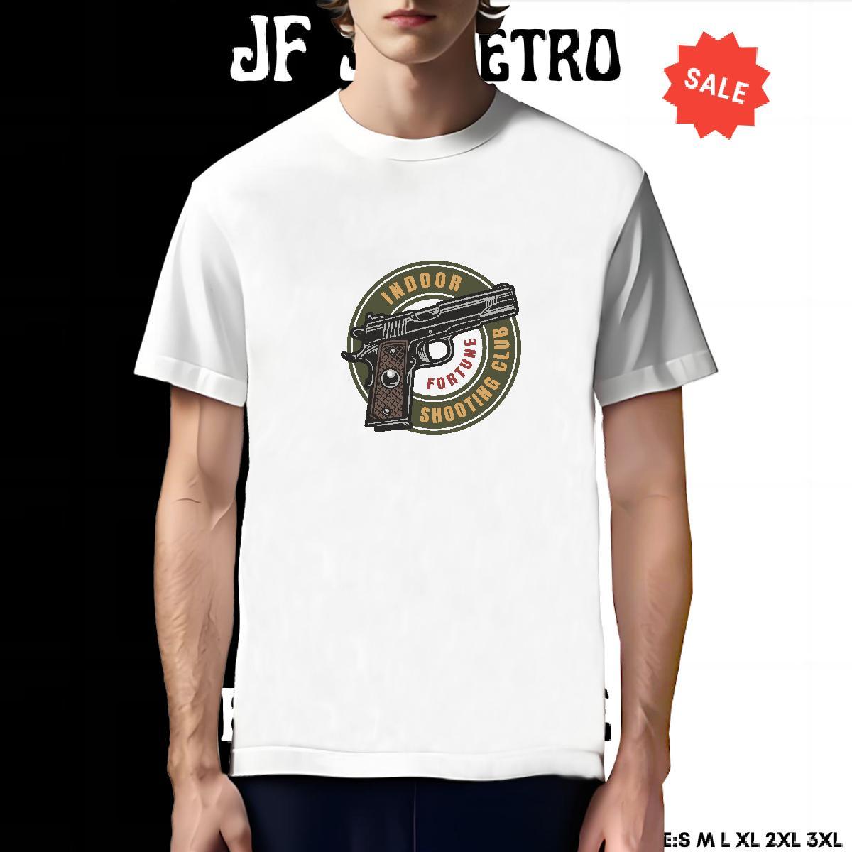 High Quality Man T Shirts gun Crew Neck Outdoor Customized Print 230g 100% Cotton Men Tees Designer Fashion Tops