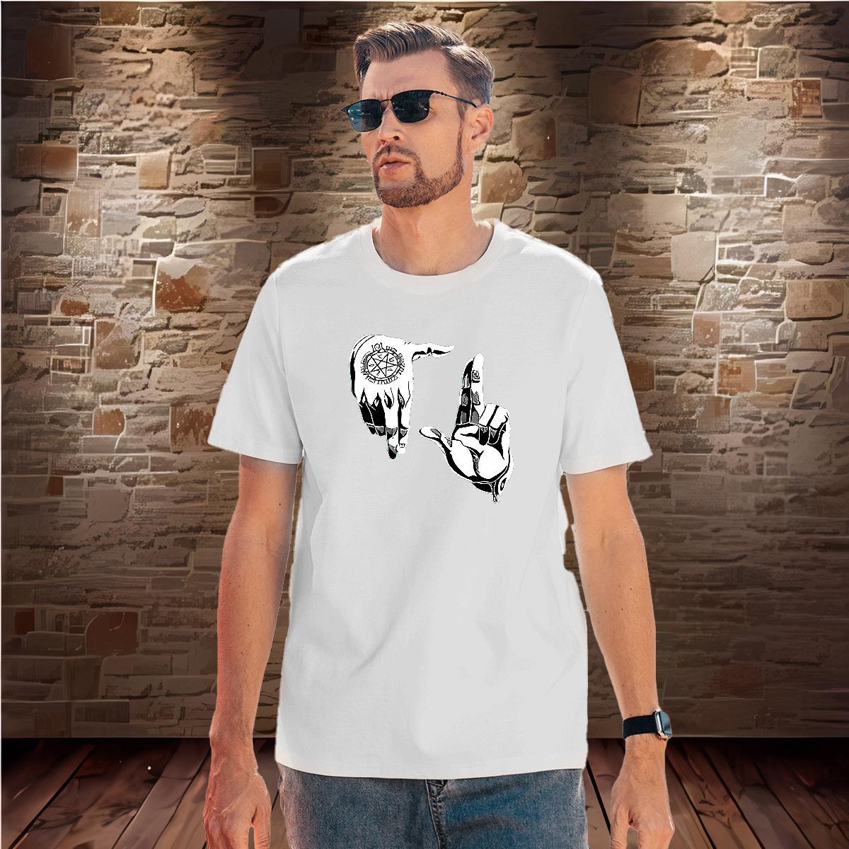T Shirts Men 230g Cotton hands Street Casual Breathable Crew Neck Custom Print Oversized Couples T Shirts New Designer Soft Tops Tees