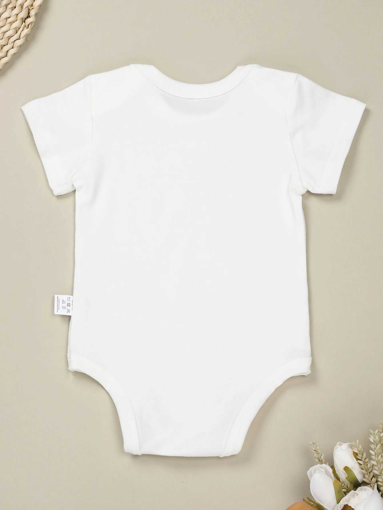 Can I be any cute person? Interesting baby boy and girl clothing aesthetic fashion newborn Onesies cotton short sleeved summer bodysuit W240812