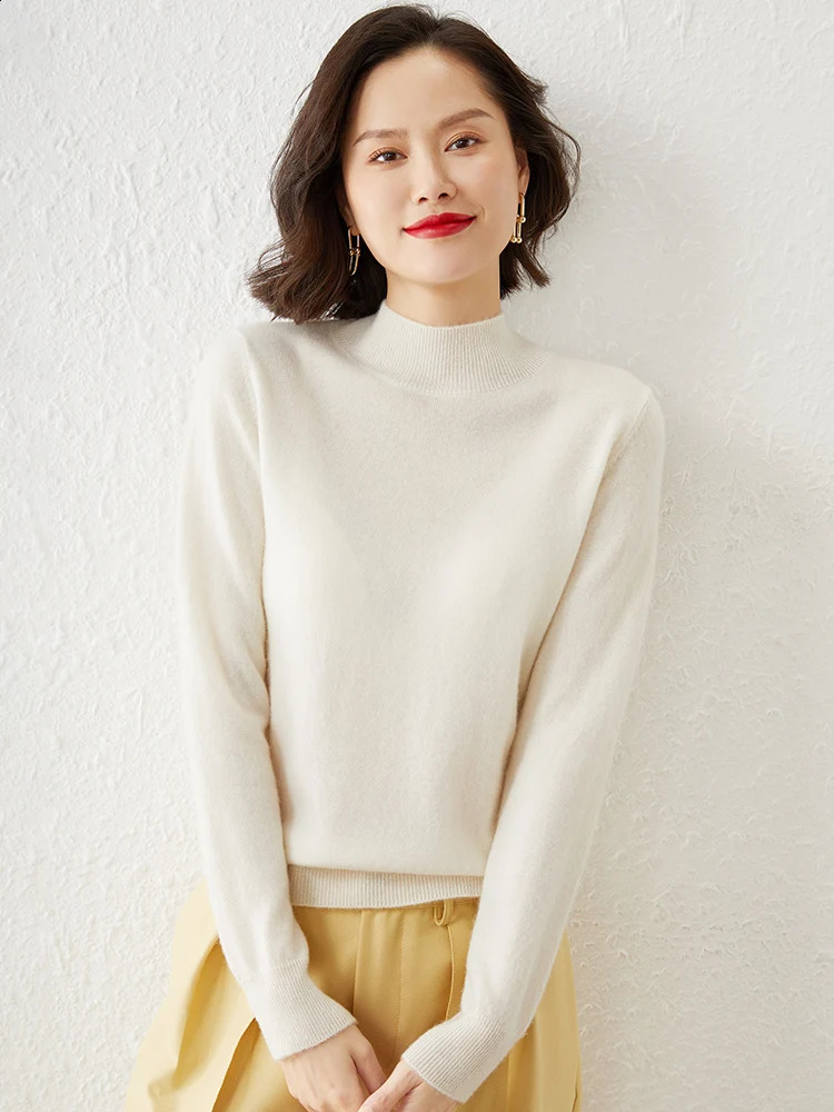 Women Sweater Long Sleeve Knitwear Warm Autumn Winter Bottoming Shirt Slim Fit Pullovers Fashion Korean Jumpers Pull Sweates 240812
