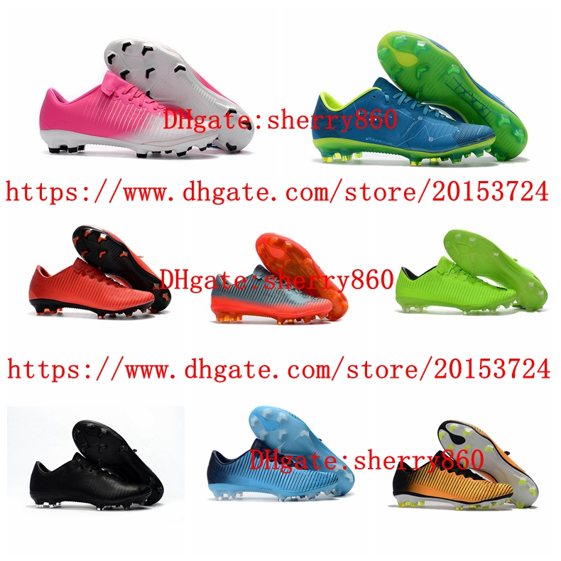 FG mens soccer shoes cleats football boots scarpe calcio Training Footwear green orange pink