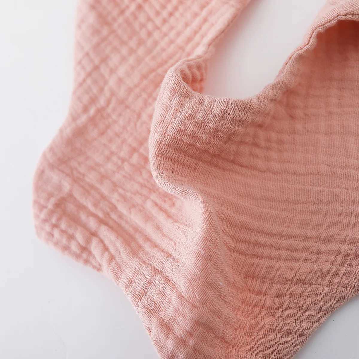 Bibs Burp Cloths New Rabbit Ears Wave Edge Cotton Gauze Baby Bibs Solid Infant Bib Newborn Soft Burp Cloths for Boy Girl Feeding Saliva TowelL4812