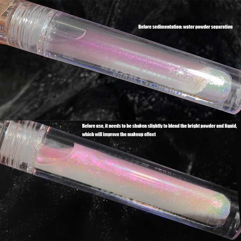 Shake high gloss liquid shiny liquid eye shadow fast drying lasting facial and body gloss liquid W240812