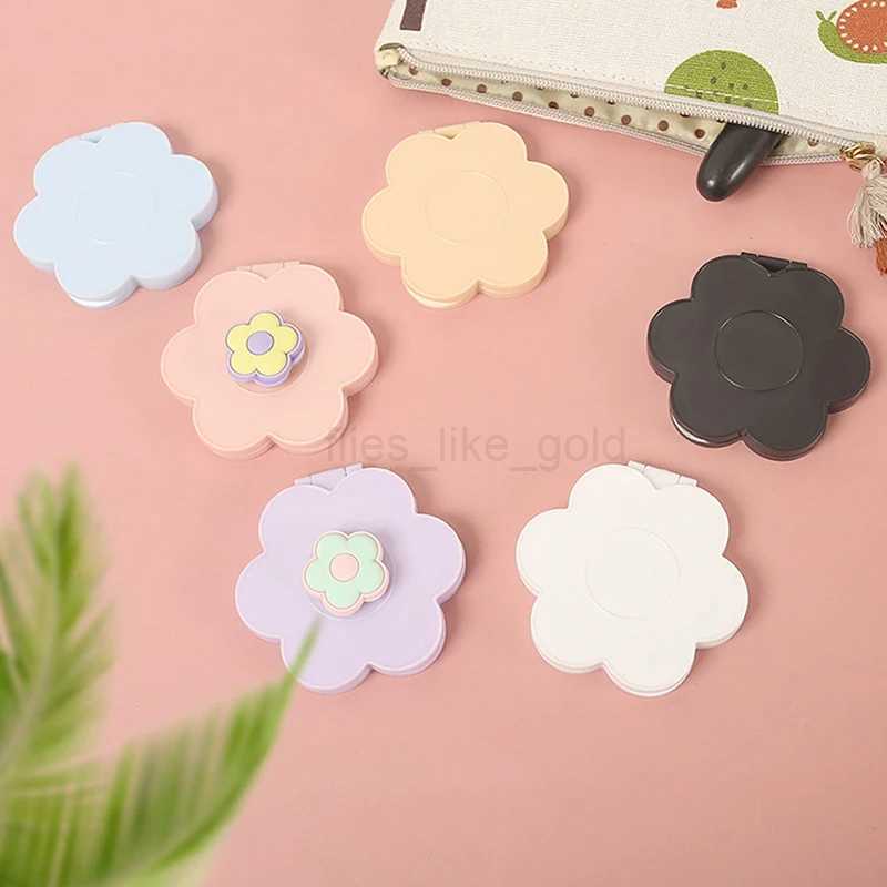 Portable double-sided folding makeup mirror flower mirror pocket compact dress table handheld mirror student mirror W240813
