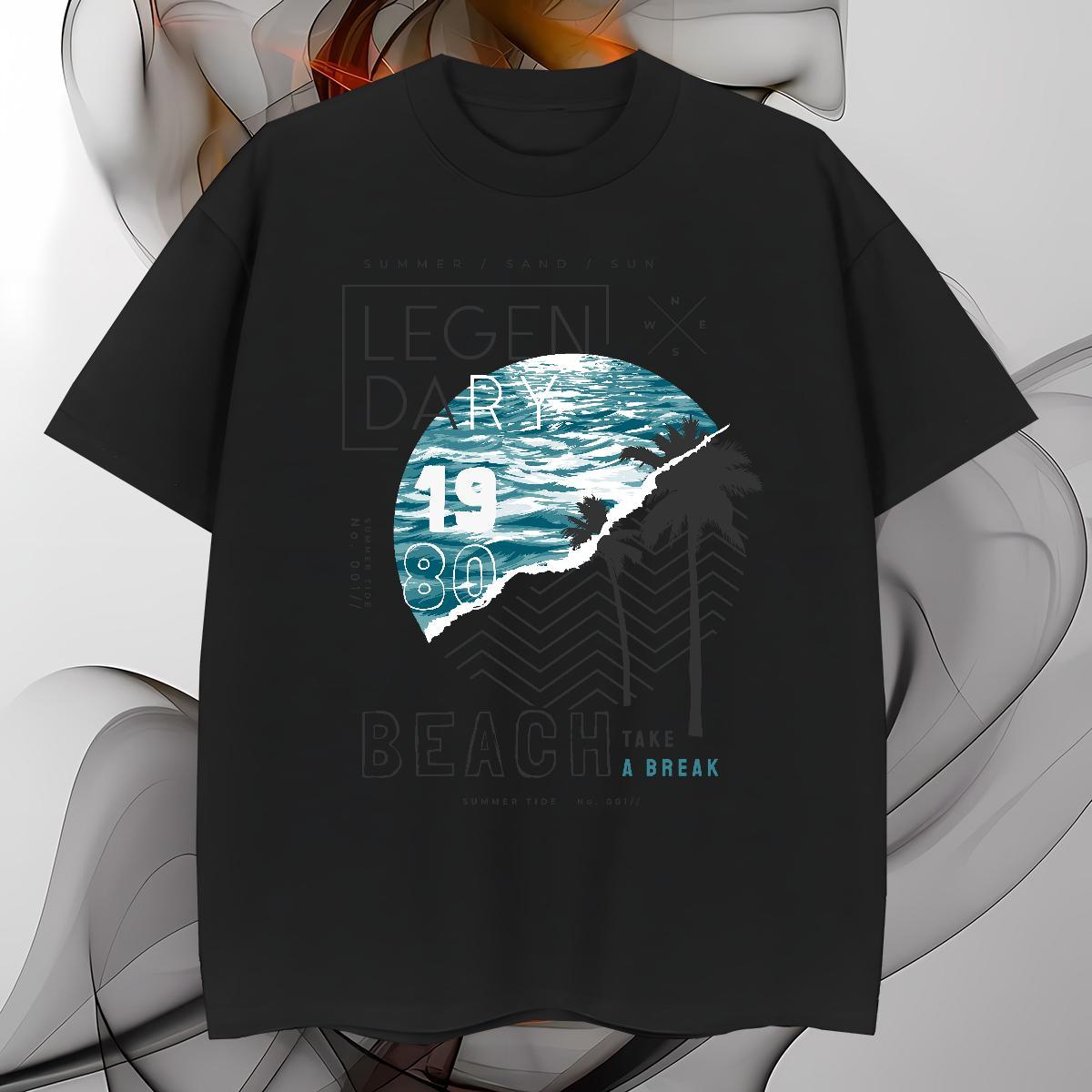 Mens T Shirts 230g 100% Cotton tree Outdoor Short Sleeve O-Neck Plus Size Cartoon Men Tees Factory Direct Soft Tops Shirt