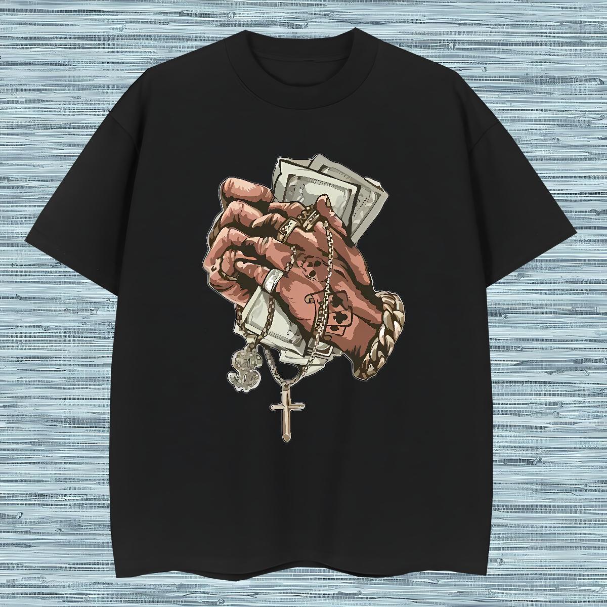 Men T Shirts 230g Cotton hands Summer Casual Breathable Crew Neck Anime Men Tshirts Fashion Casual Brand Wear