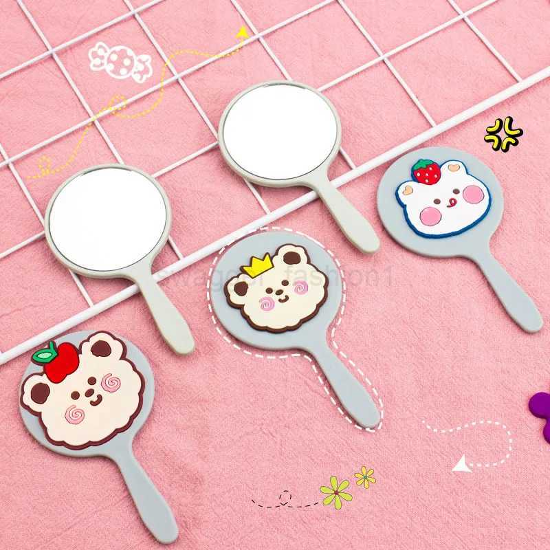 Handheld Portable Cartoon Dormitory Korean Princess Mirror Mini Paper Mirror Cosmetic Mirror Make up ToolsXJ240813